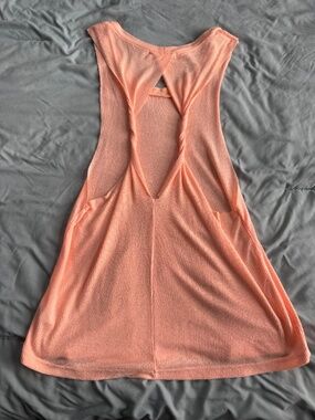 YA Los Angeles Peach Ribbed Cross Back Tank M NWOT
